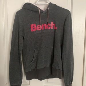 Grey and Pink Bench Sweater with Hood